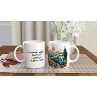 Mug personnalisable Retraite Voyage en Train