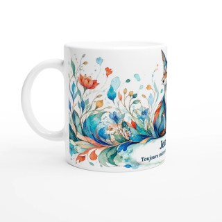 Mug personnalisable Renard Style Vitrail Floral – Les Animaux de Lumière