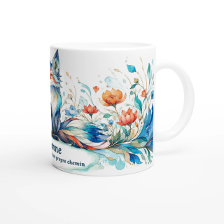 Mug personnalisable Renard Style Vitrail Floral – Les Animaux de Lumière
