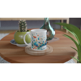 Mug personnalisable Renard Style Vitrail Floral – Les Animaux de Lumière