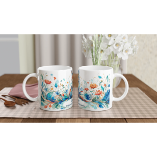 Mug personnalisable Renard Style Vitrail Floral – Les Animaux de Lumière