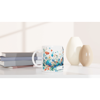 Mug personnalisable Renard Style Vitrail Floral – Les Animaux de Lumière