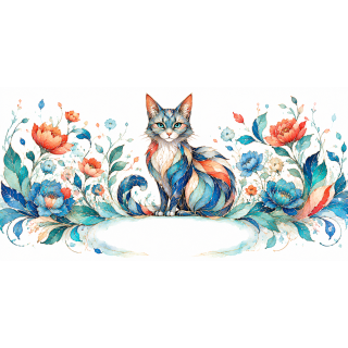 Mug personnalisable Chat Style Vitrail Floral – Les Animaux de Lumière
