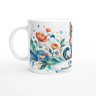Mug personnalisable Chat Style Vitrail Floral – Les Animaux de Lumière