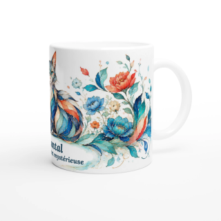 Mug personnalisable Chat Style Vitrail Floral – Les Animaux de Lumière