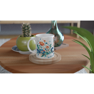 Mug personnalisable Chat Style Vitrail Floral – Les Animaux de Lumière