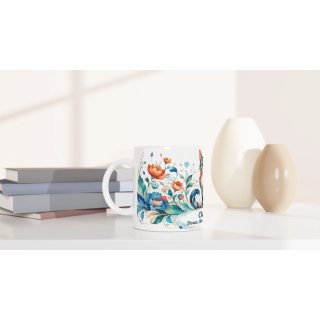 Mug personnalisable Chat Style Vitrail Floral – Les Animaux de Lumière