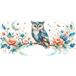 Mug personnalisable Chouette Style Vitrail Floral – Les Animaux de Lumière