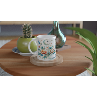 Mug personnalisable Chouette Style Vitrail Floral – Les Animaux de Lumière