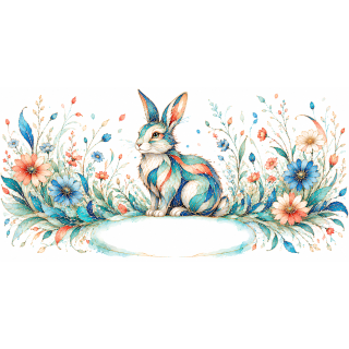 Mug personnalisable Lapin Style Vitrail Floral – Les Animaux de Lumière