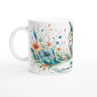 Mug personnalisable Lapin Style Vitrail Floral – Les Animaux de Lumière