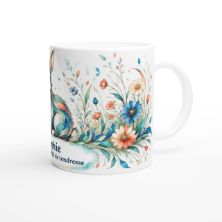 Mug personnalisable Lapin Style Vitrail Floral – Les Animaux de Lumière