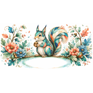 Mug personnalisable Écureuil Style Vitrail Floral – Les Animaux de Lumière