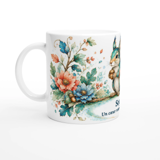 Mug personnalisable Écureuil Style Vitrail Floral – Les Animaux de Lumière