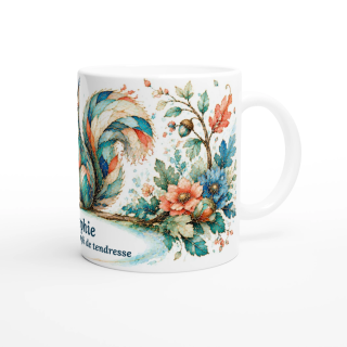 Mug personnalisable Écureuil Style Vitrail Floral – Les Animaux de Lumière