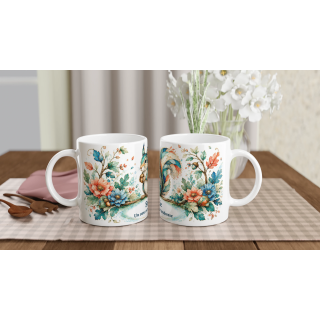 Mug personnalisable Écureuil Style Vitrail Floral – Les Animaux de Lumière