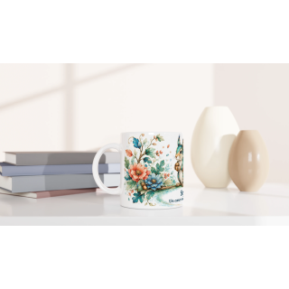 Mug personnalisable Écureuil Style Vitrail Floral – Les Animaux de Lumière