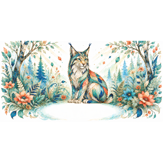Mug personnalisable Lynx Style Vitrail Floral – Les Animaux de Lumière