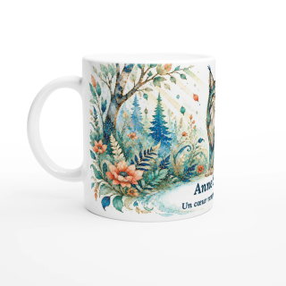 Mug personnalisable Lynx Style Vitrail Floral – Les Animaux de Lumière