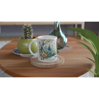 Mug personnalisable Lynx Style Vitrail Floral – Les Animaux de Lumière