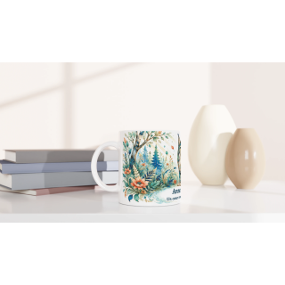 Mug personnalisable Lynx Style Vitrail Floral – Les Animaux de Lumière