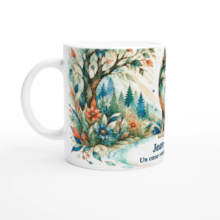 Mug personnalisable Loup Style Vitrail Floral – Les Animaux de Lumière