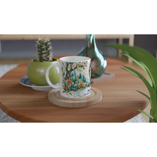 Mug personnalisable Loup Style Vitrail Floral – Les Animaux de Lumière
