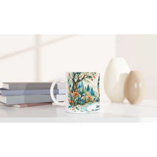 Mug personnalisable Loup Style Vitrail Floral – Les Animaux de Lumière