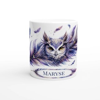 Mug personnalisable Hibou de Minuit avec prénom – Les Plumes de l'Âme