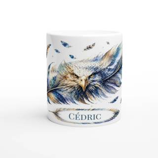 Mug personnalisable Aigle de l'Infini avec prénom – Les Plumes de l'Âme