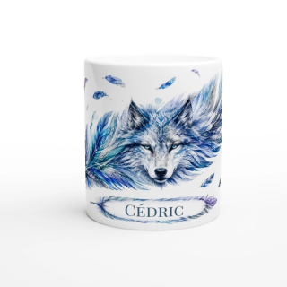 Mug personnalisable Loup des Glaces avec prénom – Les Plumes de l'Âme