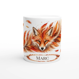 Mug personnalisable Renard de l'Automne avec prénom – Les Plumes de l'Âme