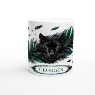 Mug personnalisable Panthère Nocturne avec prénom – Les Plumes de l'Âme