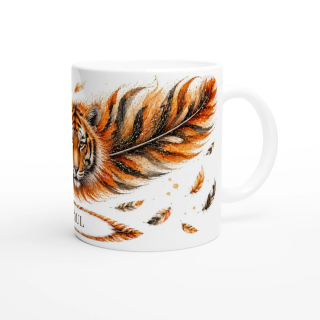 Mug personnalisable Tigre Céleste avec prénom – Les Plumes de l'Âme