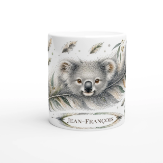 Mug personnalisable Koala d'Eucalyptus avec prénom – Les Plumes de l'Âme