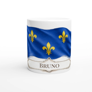 Mug personnalisable Île-de-France – Collection Les Étendards d'Héritage