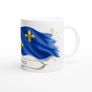 Mug personnalisable Île-de-France – Collection Les Étendards d'Héritage