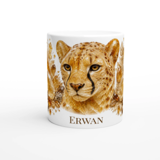 Mug personnalisable Guépard en Citrine – Collection Le Bestiaire des Gemmes