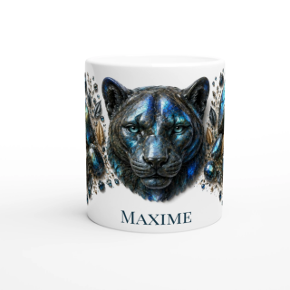 Mug personnalisable Panthère en Labradorite – Collection Le Bestiaire des Gemmes