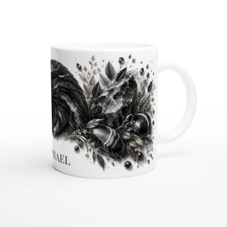 Mug personnalisable Corbeau en Onyx Noir – Collection Le Bestiaire des Gemmes