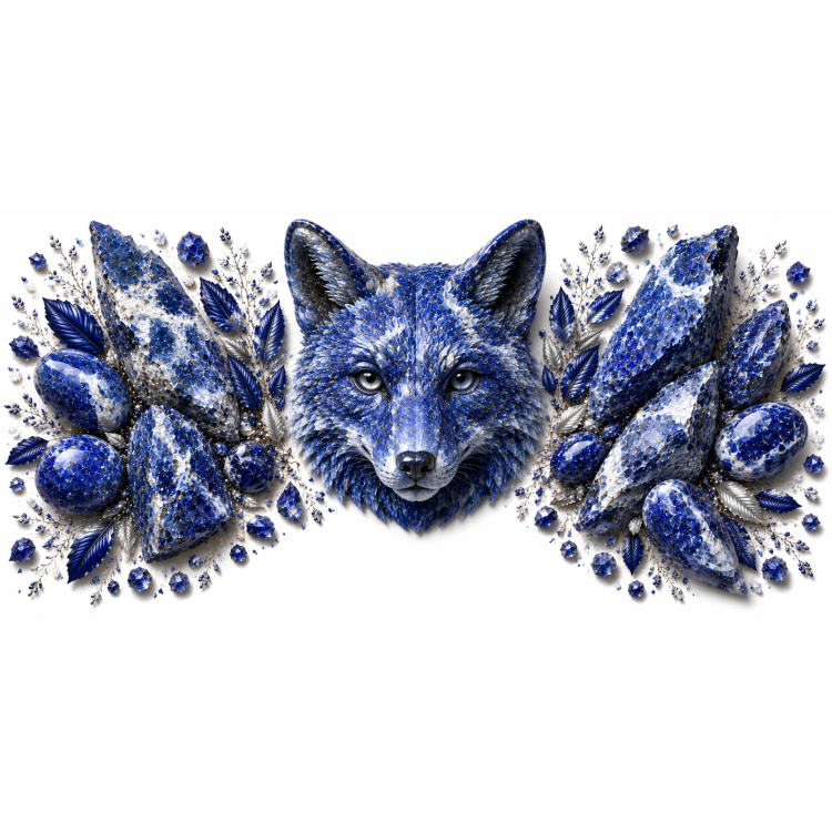 Mug personnalisable Renard en Sodalite Bleue – Collection Le Bestiaire des Gemmes