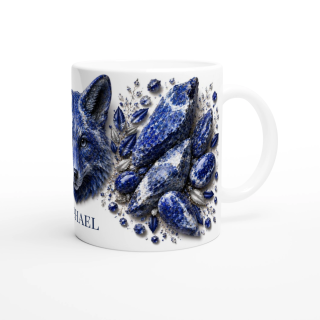 Mug personnalisable Renard en Sodalite Bleue – Collection Le Bestiaire des Gemmes