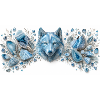 Mug personnalisable Loup en Agate Bleue – Collection Le Bestiaire des Gemmes
