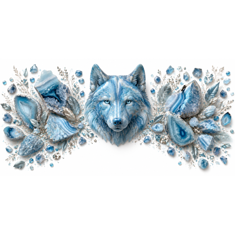 Mug personnalisable Loup en Agate Bleue – Collection Le Bestiaire des Gemmes