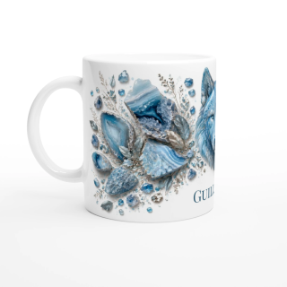 Mug personnalisable Loup en Agate Bleue – Collection Le Bestiaire des Gemmes