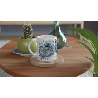 Mug personnalisable Loup en Agate Bleue – Collection Le Bestiaire des Gemmes