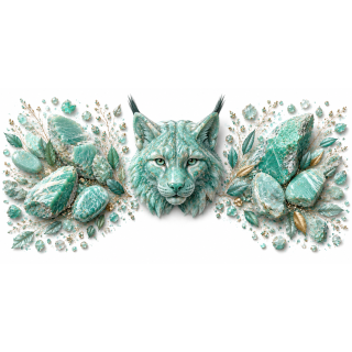 Mug personnalisable Lynx en Amazonite – Collection Le Bestiaire des Gemmes
