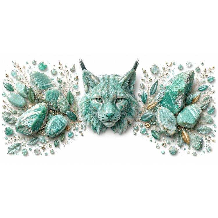 Mug personnalisable Lynx en Amazonite – Collection Le Bestiaire des Gemmes