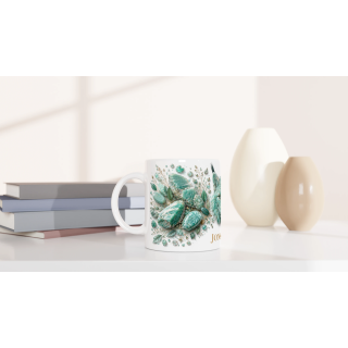 Mug personnalisable Lynx en Amazonite – Collection Le Bestiaire des Gemmes