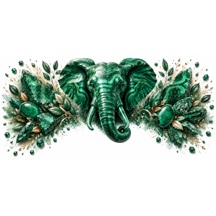 Mug personnalisable Éléphant en Malachite – Collection Le Bestiaire des Gemmes